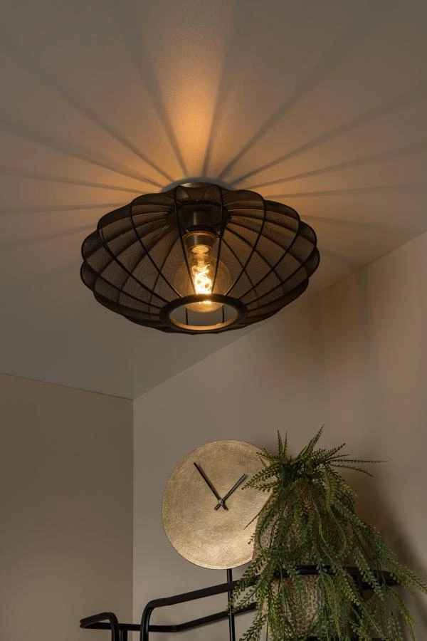 Lucide CORINA - Flush ceiling light - Ø 40 cm - 1xE27 - Black - atmosphere 1